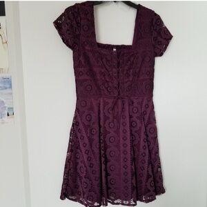 Aeropostale Plum Lace Midi Dress